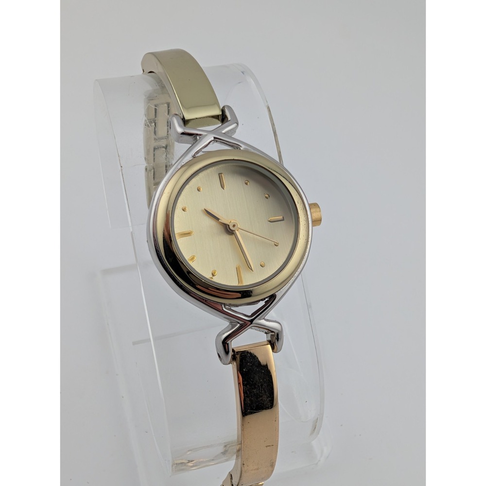 Women's Quartz Watch 24mm Case Two Tone 7" Band- New Battery